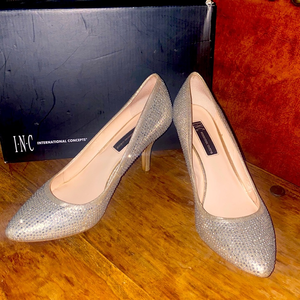 INC Zitah Crystal Embellished Pointed Toe Pumps